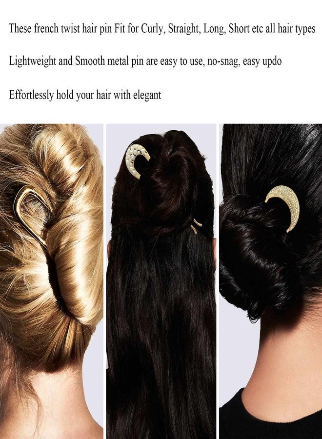 LAIFOOSHEN French Hair Pin for Buns and Updos, French Twists Hair Pin Hair Clip with No Hair Damage,Hair Pins Pearl for Thin&Thick Hair,Gold Hair Accessories for Women Girls - Image 2